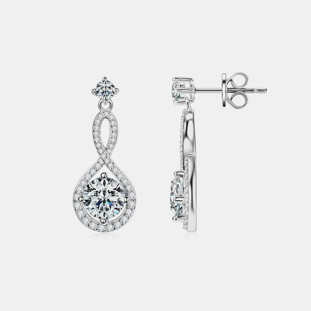 1 Carat Moissanite 925 Sterling Silver Earrings | Earrings Daverri Fashions