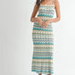MABLE Lightweight Pointelle Chevron Knit Maxi Dress