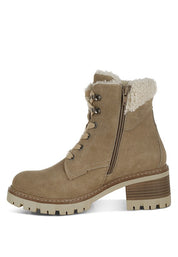 Madoka Fur Collar Chunky Ankle Boots | Boots Daverri Fashions