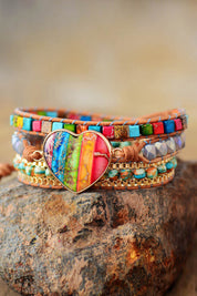 Imperial Jasper & Crystal Layered Bracelet | Bracelets Daverri Fashions