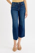 RISEN Full Size Tummy Control High Rise Crop Wide Jeans Plus Size - DAVERRI FASHIONS