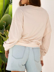 Flower Patch Drop Shoulder Sweatshirt | Tops Daverri Fashions