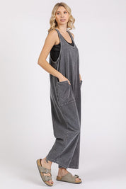 Mittoshop Scoop Neck Wide Leg Overalls Overalls