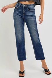RISEN High Rise Slim Barrel Jeans | Jeans Daverri Fashions