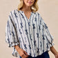 BiBi Bow Ribbon Printed Woven Bubble Sleeves Top - DAVERRI FASHIONS