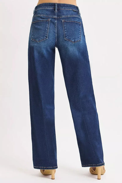 RISEN Mid Rise Wide Baggy Jeans - DAVERRI FASHIONS