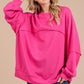 Ces Femme Exposed Seam Long Sleeve Sweatshirt - DAVERRI FASHIONS