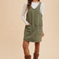 Annie Wear V-Neck Adjustable Strap Denim Overall Dress with Pockets - DAVERRI FASHIONS