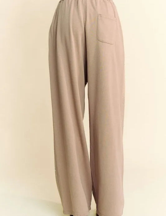 Davi & Dani Rhinestone Drawstring Wide Leg Pants | Pants Daverri Fashions