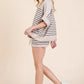 Lime 'N' Chili Striped Folded Half Sleeve Top and Shorts Set