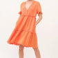And The Why Washed Frayed Detail Tiered Dress Knee Length Dresses