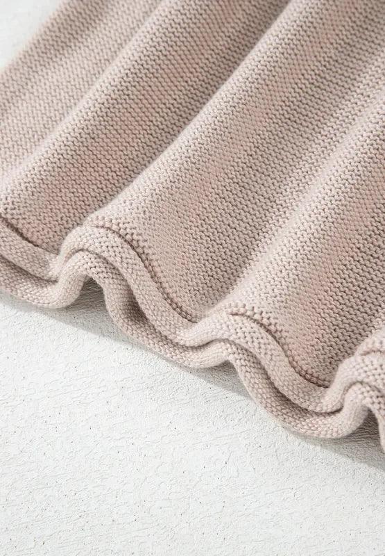 Color Block Round Neck Long Sleeve Sweater - DAVERRI FASHIONS