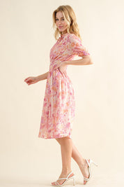 And The Why Full Size Smocked Waist Printed Midi Dress | Daverri Fashions