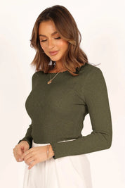 Lettuce Edge Round Neck Long Sleeve Top | Tops Daverri Fashions