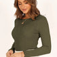 Lettuce Edge Round Neck Long Sleeve Top - DAVERRI FASHIONS