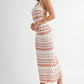 MABLE Lightweight Pointelle Chevron Knit Maxi Dress - DAVERRI FASHIONS