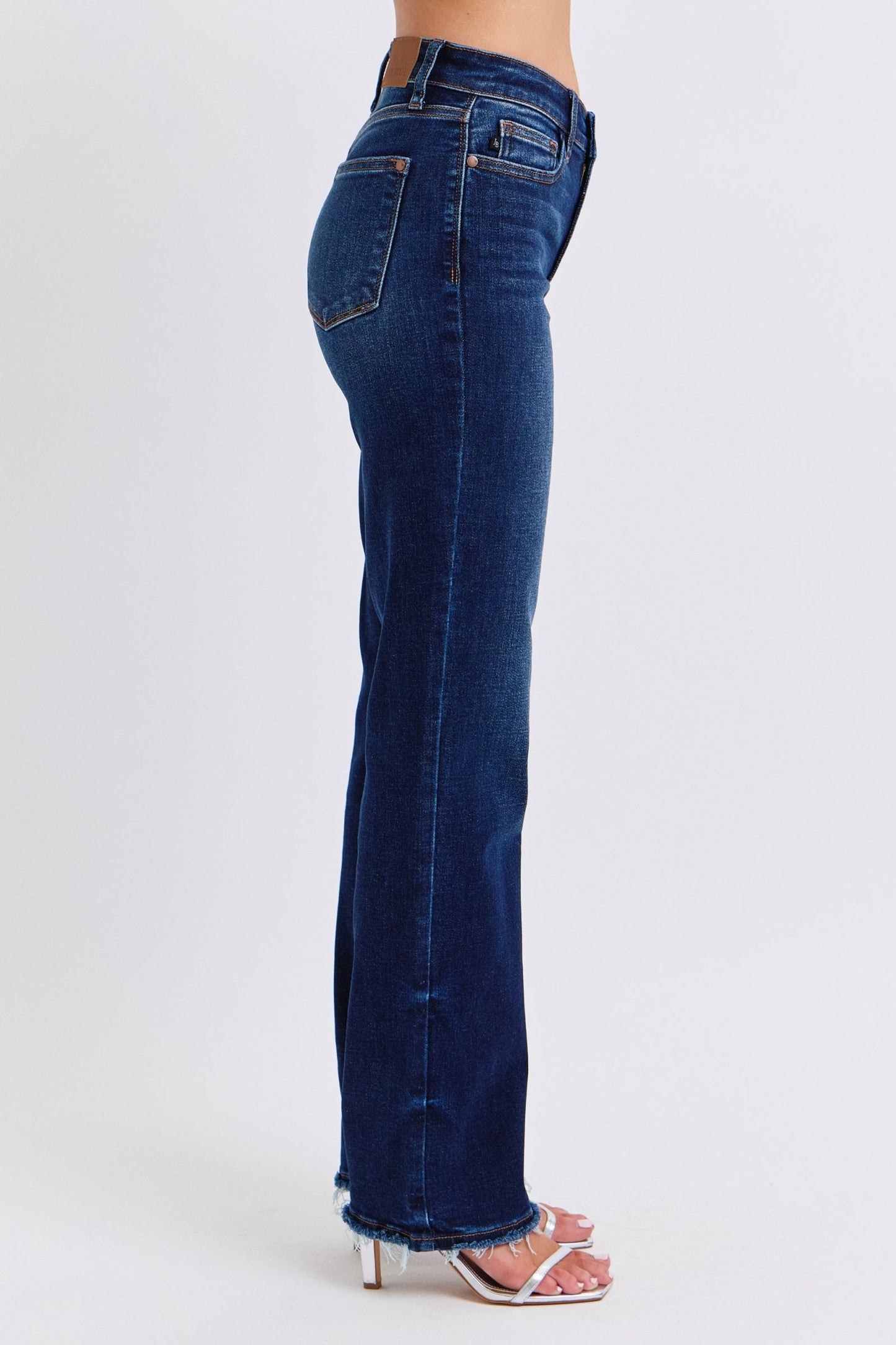 Judy Blue Full Size Raw Hem Straight Leg Jeans Jeans