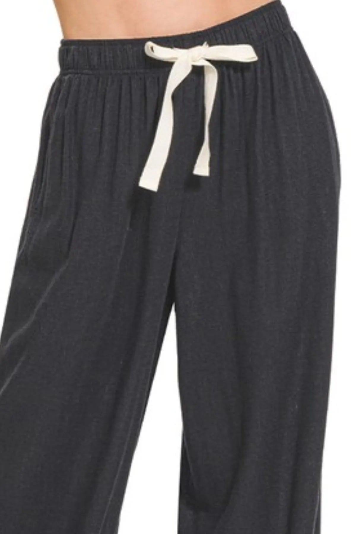Zenana Linen Drawstring Pants Black | Pants Daverri Fashions