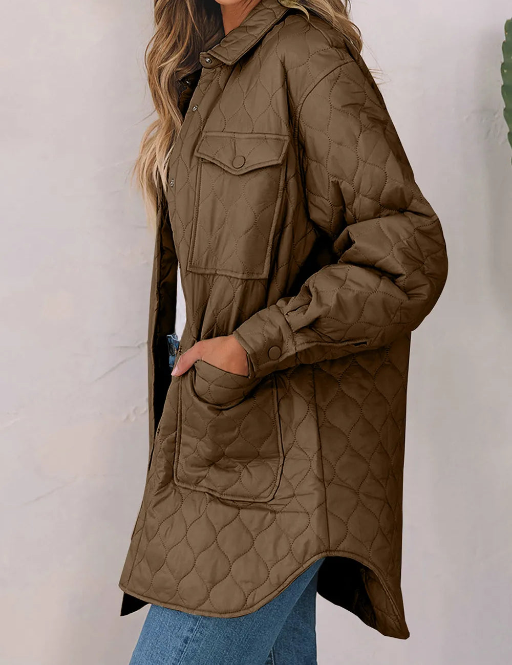 Snap Down Collared Winter Coat | Coats Daverri Fashions