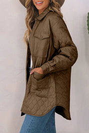 Snap Down Collared Winter Coat | Coats Daverri Fashions