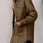 Snap Down Collared Winter Coat - DAVERRI FASHIONS