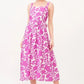 And The Why Square Neck Belted Floral Printed Midi Dress - DAVERRI FASHIONS