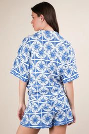 VERY J Tropical Printed Shirt Top and Shorts Set | Outfit Sets Daverri Fashions