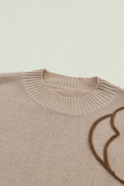 Floral Round Neck Drop Shoulder Sweater | Sweaters Daverri Fashions
