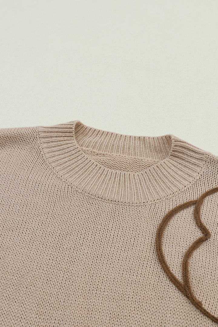Floral Round Neck Drop Shoulder Sweater | Sweaters Daverri Fashions