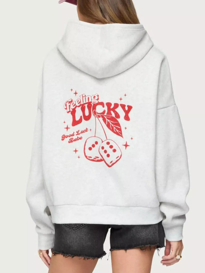Drop Shoulder Graphic Hoodie with Kangaroo Pocket | Hoodies Daverri Fashions