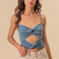 BiBi Rayon Span Jersey Knit Double Twist Front Cami Top - DAVERRI FASHIONS