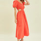 HEYSON Smocked Cutout Midi Dress Cherry Red Midi Dresses