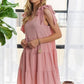 ADORA V-Neck Tie Shoulder Dress Knee Length Dresses