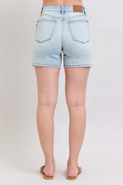 Judy Blue Full Size 2 Button Denim Shorts with Pockets Plus Size | Denim Shorts Daverri Fashions