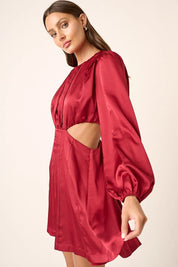 Mittoshop Satin Side Cutout Detail Mini Dress | Mini Dresses Daverri Fashions
