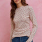 SO ME Ditsy Heart cream ribbed long-sleeve Valentine top