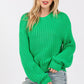 SAGE + FIG Round Neck Drop Shoulder Sweater - DAVERRI FASHIONS