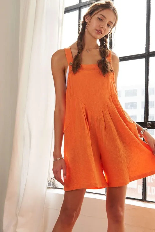 ADORA Wide Leg Overall Romper Shortalls