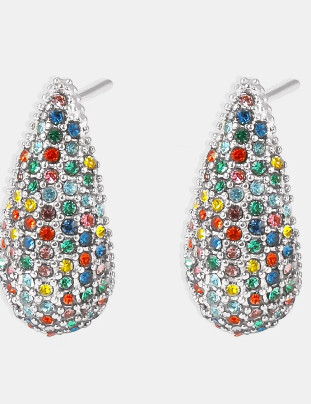 Stainless Steel Inlaid Zircon Teardrop Earrings | Earrings Daverri Fashions