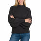 Zenana Black Balloon Sleeve Mock Neck Sweater - DAVERRI FASHIONS