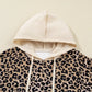 Leopard Print Long Sleeve Hoodie with Pocket - DAVERRI FASHIONS