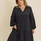 Plus Size Bohemian Tiered Maxi Dress with Balloon Sleeves - DAVERRI FASHIONS