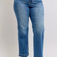 Judy Blue Full Size High Waist Contrast Thread Straight Plus Size