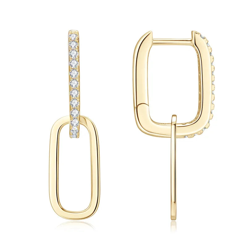 Gold One Size 925 Sterling Silver Moissanite Earrings | Sterling Silver Earrings Daverri Fashions
