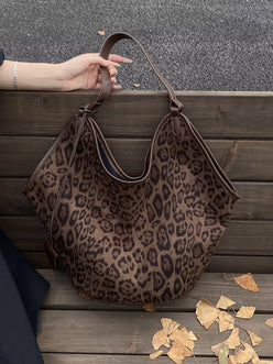 Leopard Print Large Tote Bag - DAVERRI FASHIONS