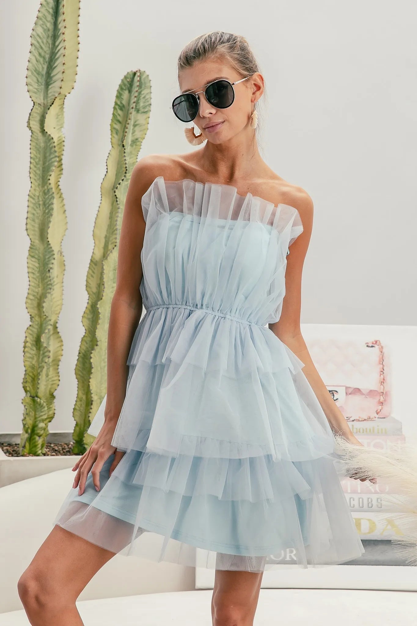 BiBi Sleeveless Layered Organza Dress | Mini Dresses Daverri Fashions