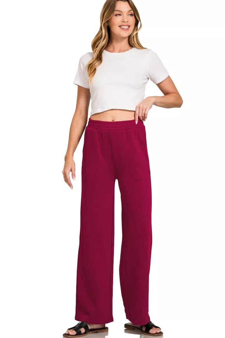 Zenana French Rib Pullover and Pants Set | Daverri Fashions