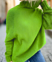 Loose Fit Mock Turtleneck Sweater | Sweaters Daverri Fashions