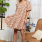 ADORA Floral Square Neck Puff Sleeve Dress