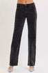 RISEN Tummy Control Mid Rise Straight Leg Corduroy Pants - DAVERRI FASHIONS